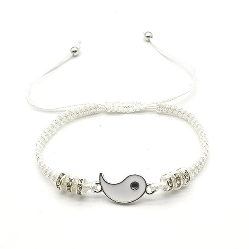 2022 New Best Friend Bracelets for 2 Matching Yin Yang Adjustable Cord Bracelet for Bff Friendship Relationship Boyfriend Girlfr