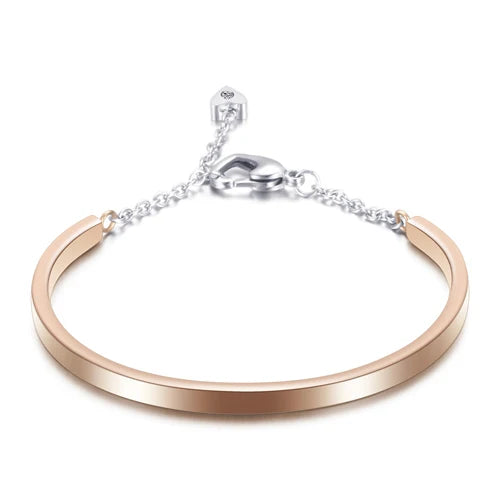 Luxury Wedding Bracelet Jewelry Stainless Steel Gold Color Pulseras Mujer OL Style Cubic Zirconia Fashion Party Bangle
