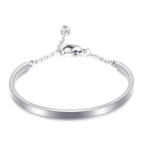 Luxury Wedding Bracelet Jewelry Stainless Steel Gold Color Pulseras Mujer OL Style Cubic Zirconia Fashion Party Bangle