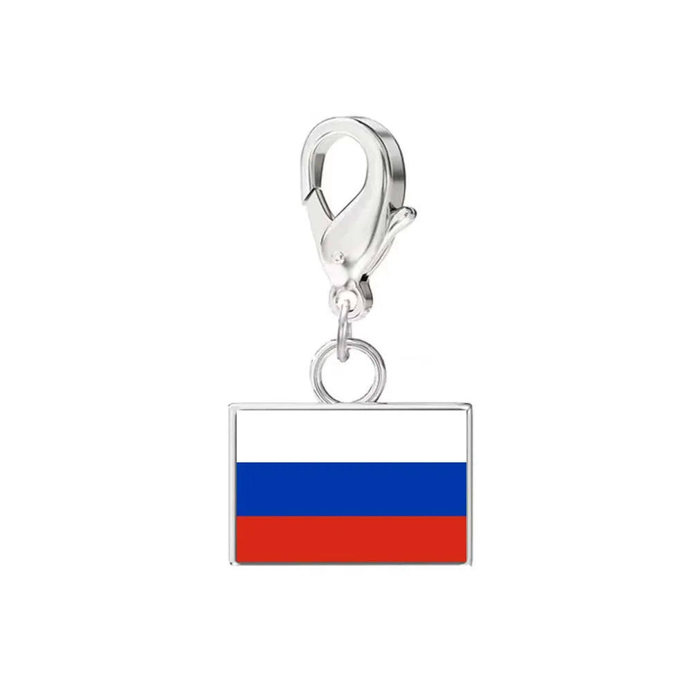 Custom DIY Small National Country Flag Charms Bracelet For Woman Men Personalized Stainless Steel Father Mother Day Gift Jewelry