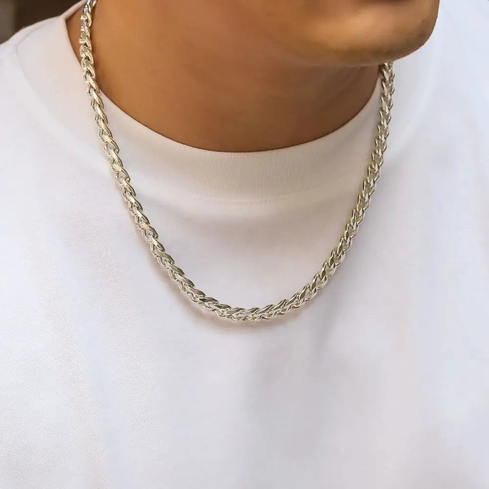 Simple Stainless Steel Cuban Chain Necklace for Men Gold Silver Color Metal Chain On The Neck Choker Jewelry Party Male DIY Gift