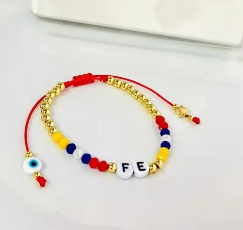 Handmade Venezuela bracelet, Venezuela flag bracelet, Venezuelan jewelry，FE charm bracelet