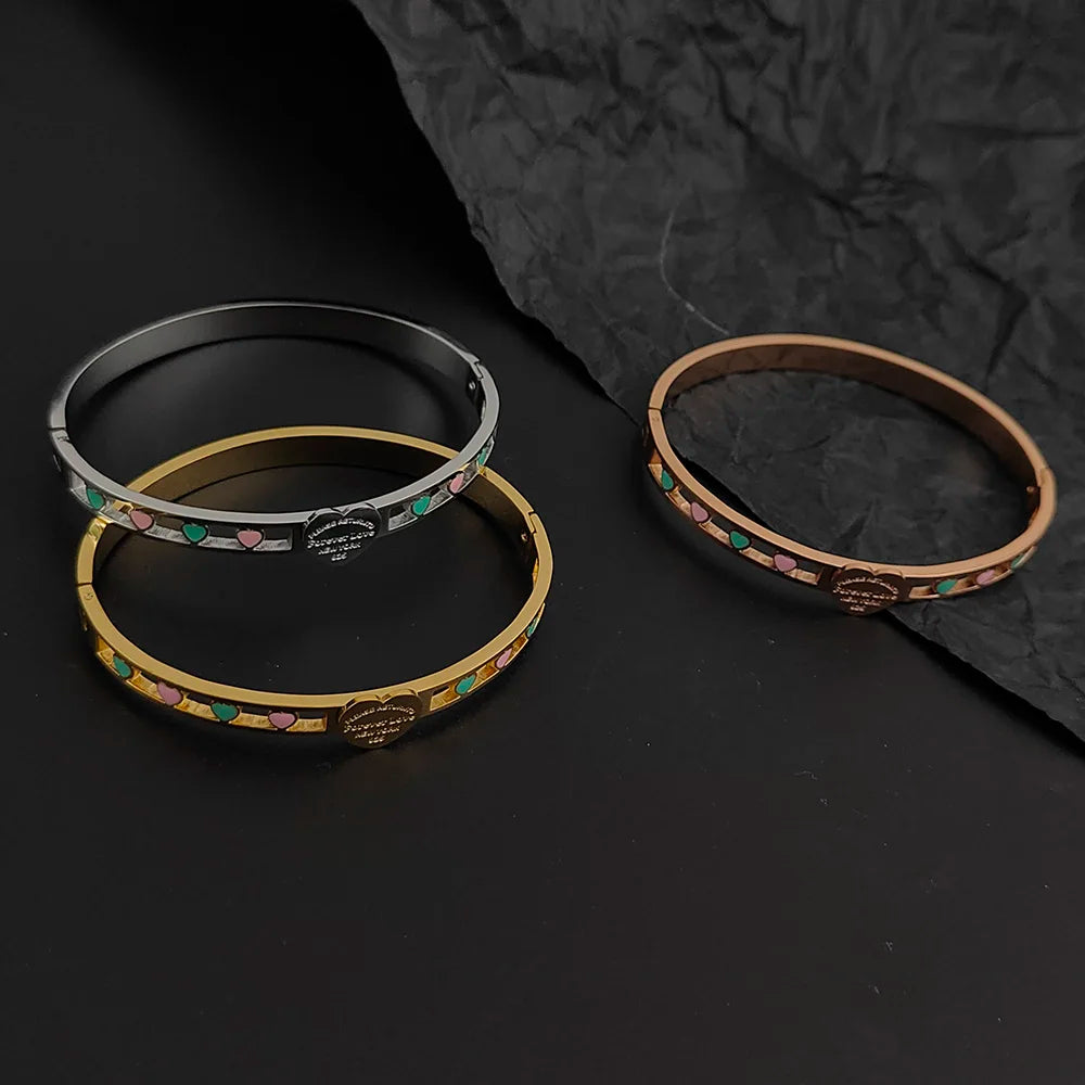 Stainless Steel Bracelet for Women Hollow Heart Bracelets Unique Design Jewelry Accessories Women's Bangles wholesale