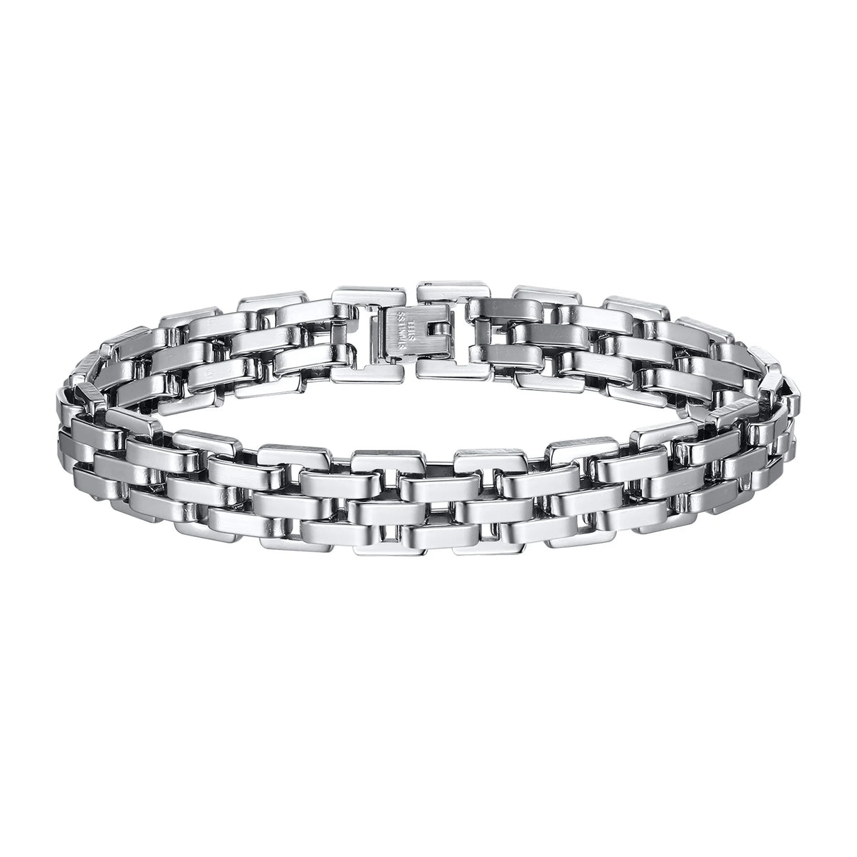Vnox Stylish Strap Chain Bracelets for Men Gift Jewelry, 10.7MM Wide Stainless Steel Links Wristband, Father's Day Gift Dad