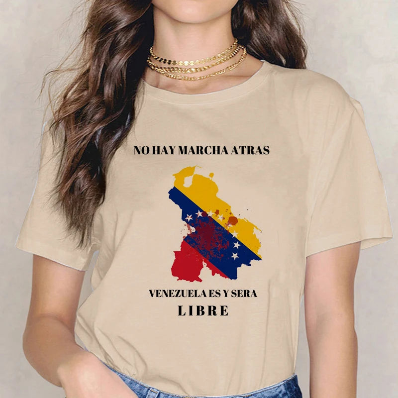 Women Summer Printed Tee Shirt Venezuela Mange Gothic T-shirt Funny Graphic Y2k Tshirt 90s Aesthetic Ulzzang Tops Clothes Femme