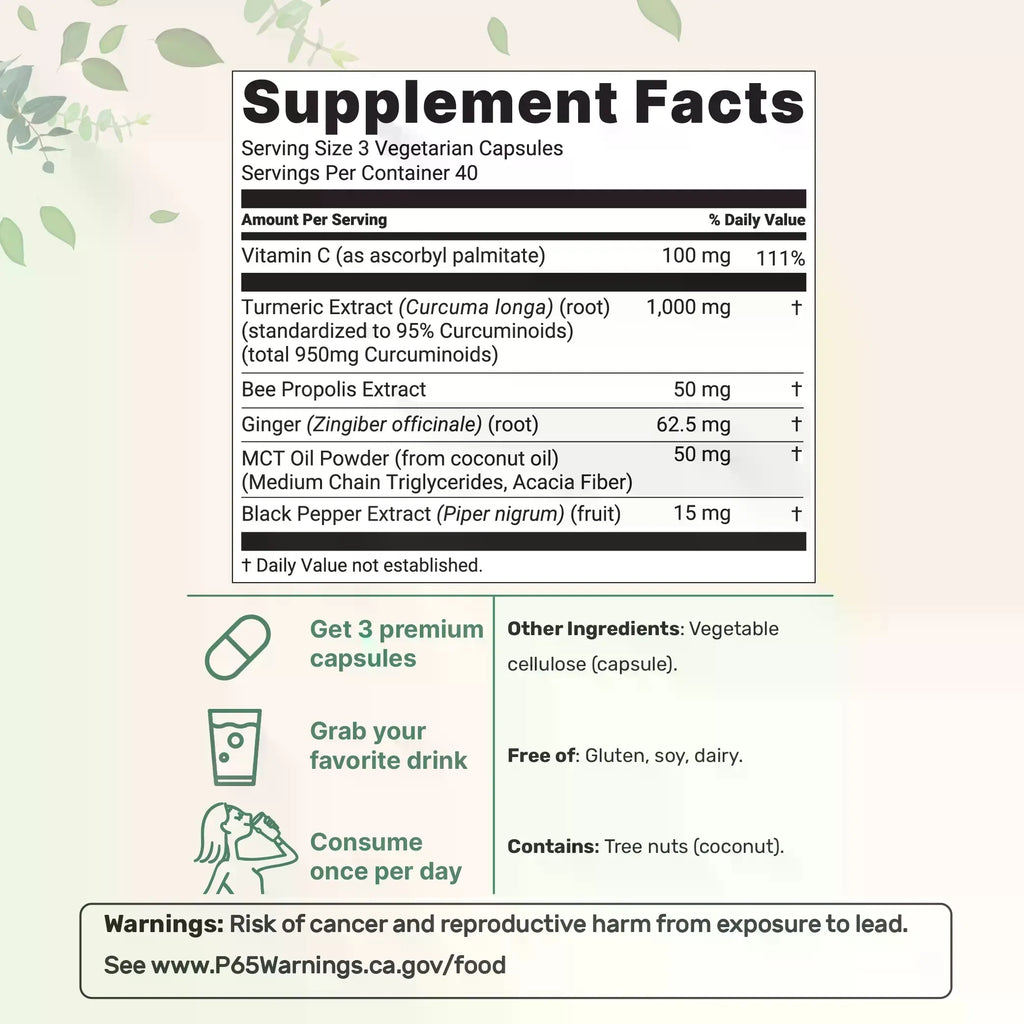 Micro Ingredients Turmeric Curcumin 1,000mg | 95% Curcuminoids with Black Pepper & MCT Oil for Ultimate Absorption, No Filler, No GMO - 120 Vegetarian Capsules