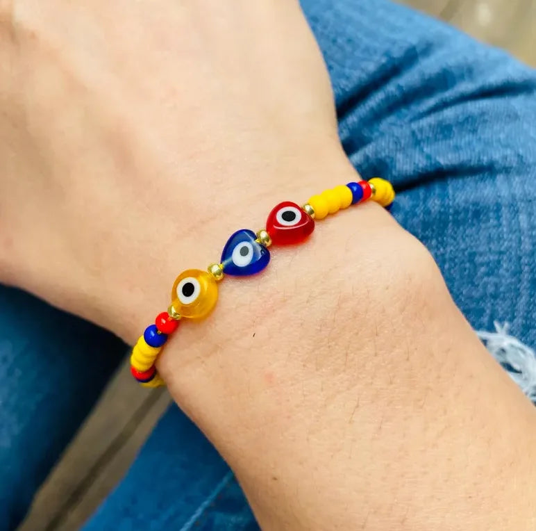 Handmade Venezuela bracelet, Venezuela flag bracelet, Venezuelan jewelry，FE charm bracelet