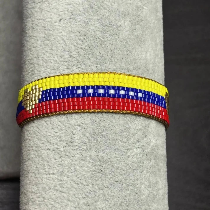 Handmade Venezuela bracelet, Venezuela flag bracelet, Venezuelan jewelry，FE charm bracelet