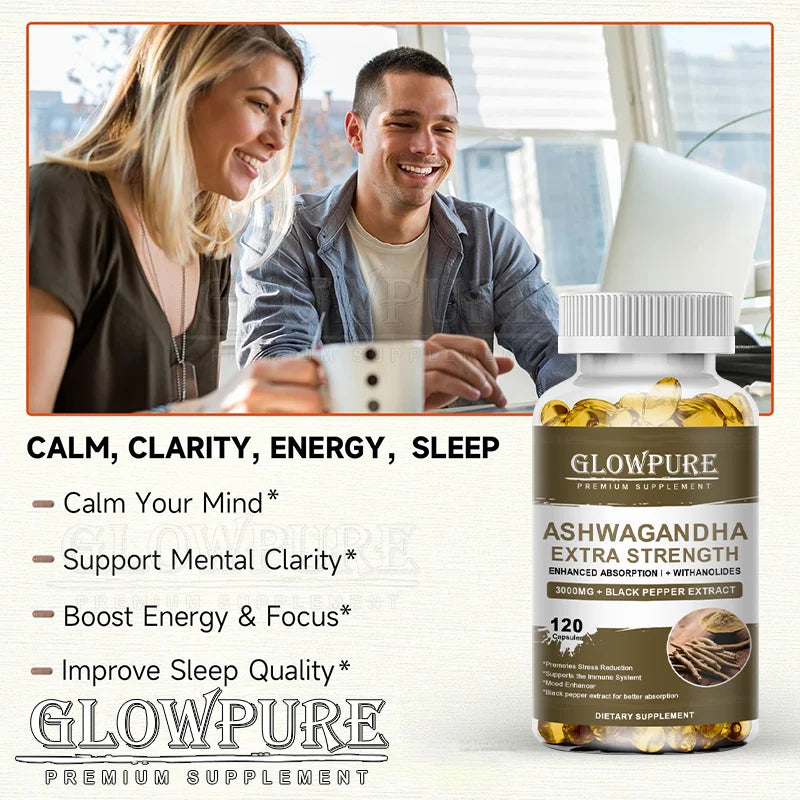 Ashwagandha Root Extract Capsules for Stress, Mood, Sleep, Energy and Focus Premium Formula Supplement