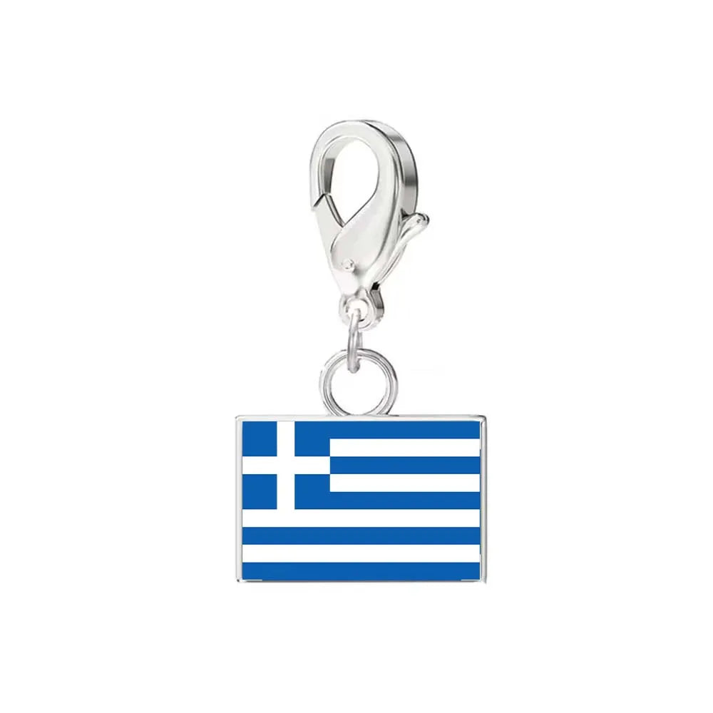 Custom DIY Small National Country Flag Charms Bracelet For Woman Men Personalized Stainless Steel Father Mother Day Gift Jewelry