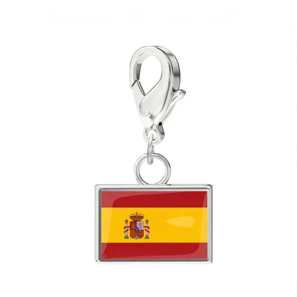 Custom DIY Small National Country Flag Charms Bracelet For Woman Men Personalized Stainless Steel Father Mother Day Gift Jewelry