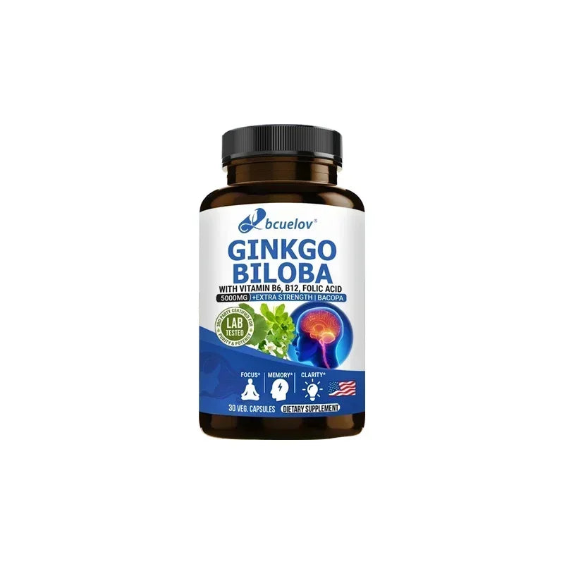 Ginkgo Biloba Capsules - Brain Supplement, Memory Support Supplement, Brain Function, Focus, Concentration