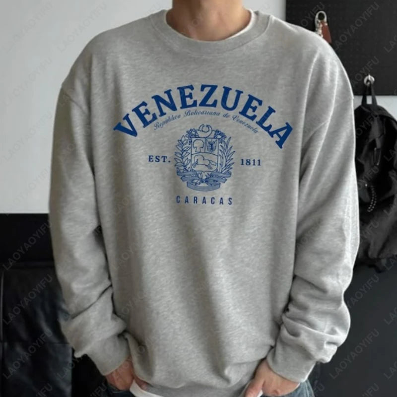 Freedom Venezuela Flag Creative Trend Casual Style Retro Graphic Hoody Simple Unisex Winter Pullover Ropa Hombre Man Clothes