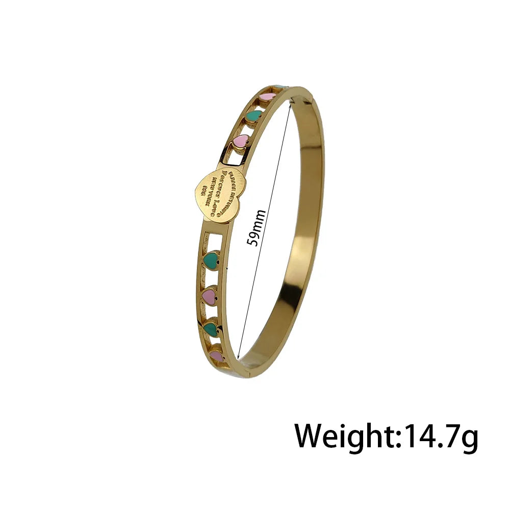 Stainless Steel Bracelet for Women Hollow Heart Bracelets Unique Design Jewelry Accessories Women's Bangles wholesale