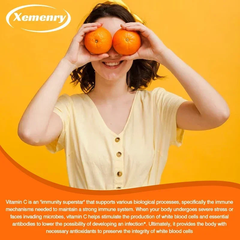 Vitamin C Capsules 1000mg - Immune Support, Cellular Energy Production, Improve Skin Brightening, Skin, Teeth & Heart Health