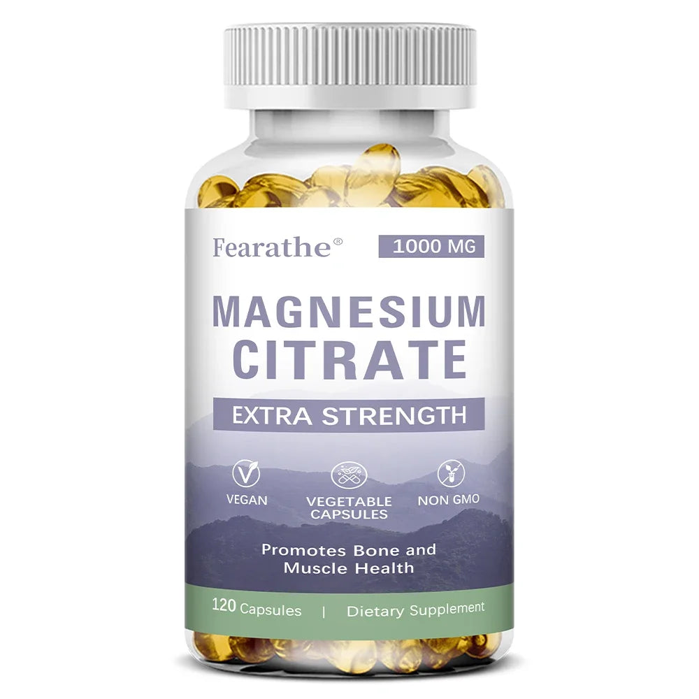 Magnesium Citrate 1000 Mg - Maximized Absorption, Supports Muscle, Nerve, Bone, Sleep and Heart Health - 120 Capsules