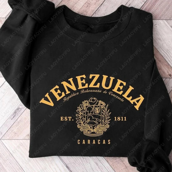 Freedom Venezuela Flag Creative Trend Casual Style Retro Graphic Hoody Simple Unisex Winter Pullover Ropa Hombre Man Clothes