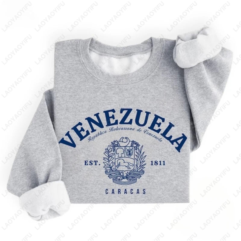 Freedom Venezuela Flag Creative Trend Casual Style Retro Graphic Hoody Simple Unisex Winter Pullover Ropa Hombre Man Clothes
