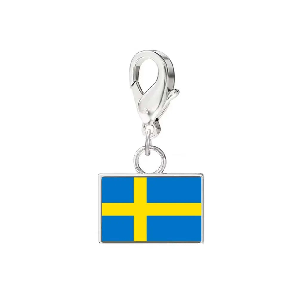 Custom DIY Small National Country Flag Charms Bracelet For Woman Men Personalized Stainless Steel Father Mother Day Gift Jewelry