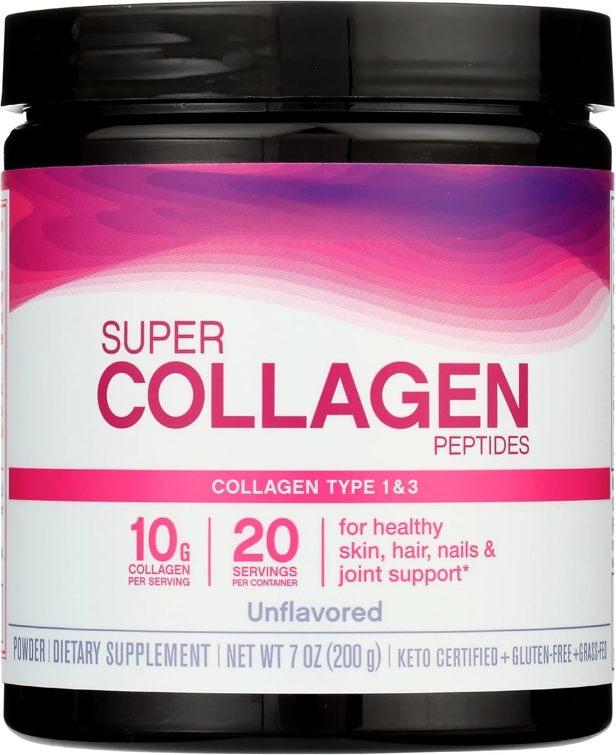 Super Collagen Powder 6,600mg Types 1 & 3 Unflavored 7 Ounces Dietary Supplement for Skin Bone Joint Support Formula Pack