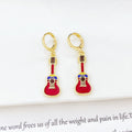 New Trendy Venezuela Country Flag Earrings Gold Plated Heart Guitar Parrot Drop Earrings for Women Daily Party Patriotic Gift