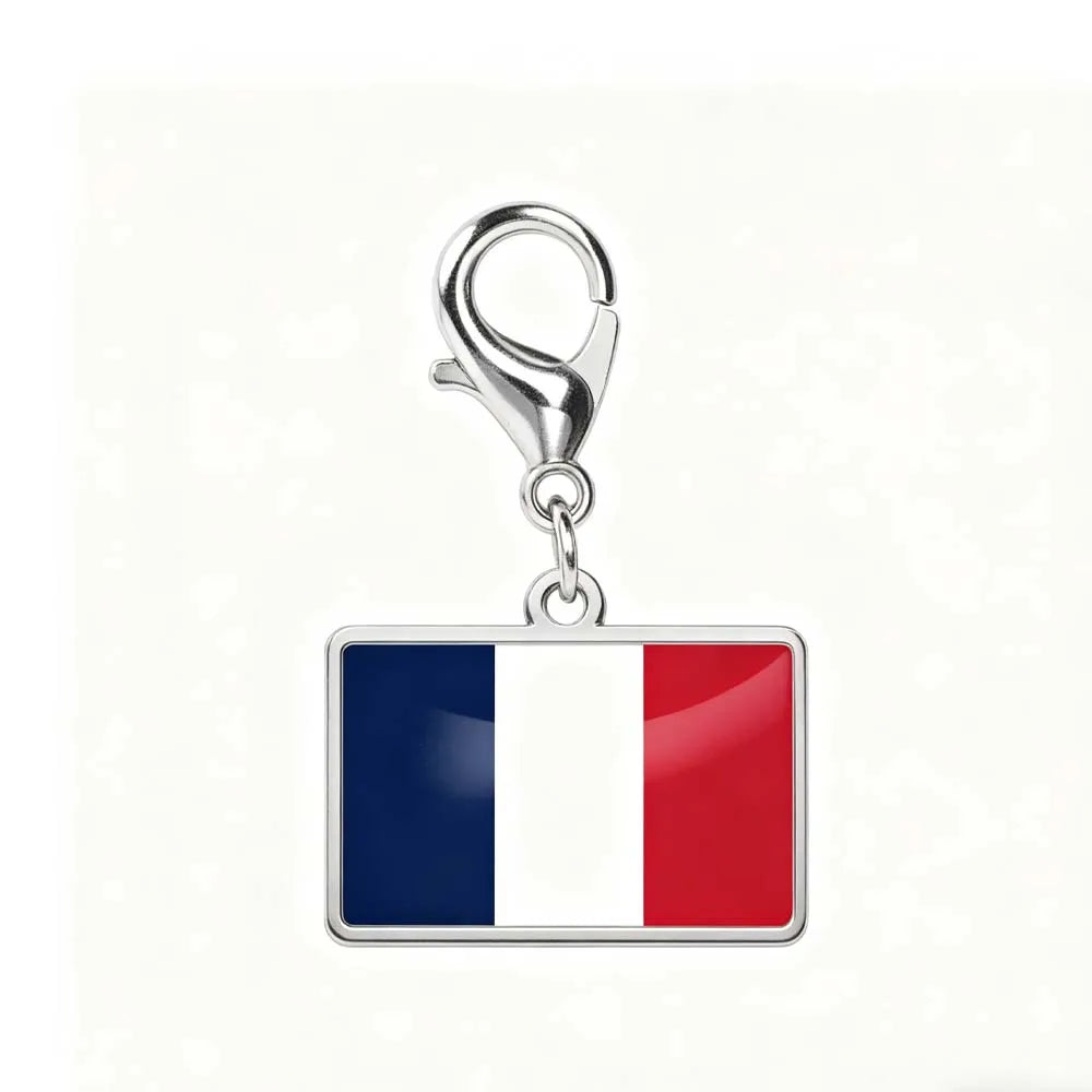 Custom DIY Small National Country Flag Charms Bracelet For Woman Men Personalized Stainless Steel Father Mother Day Gift Jewelry