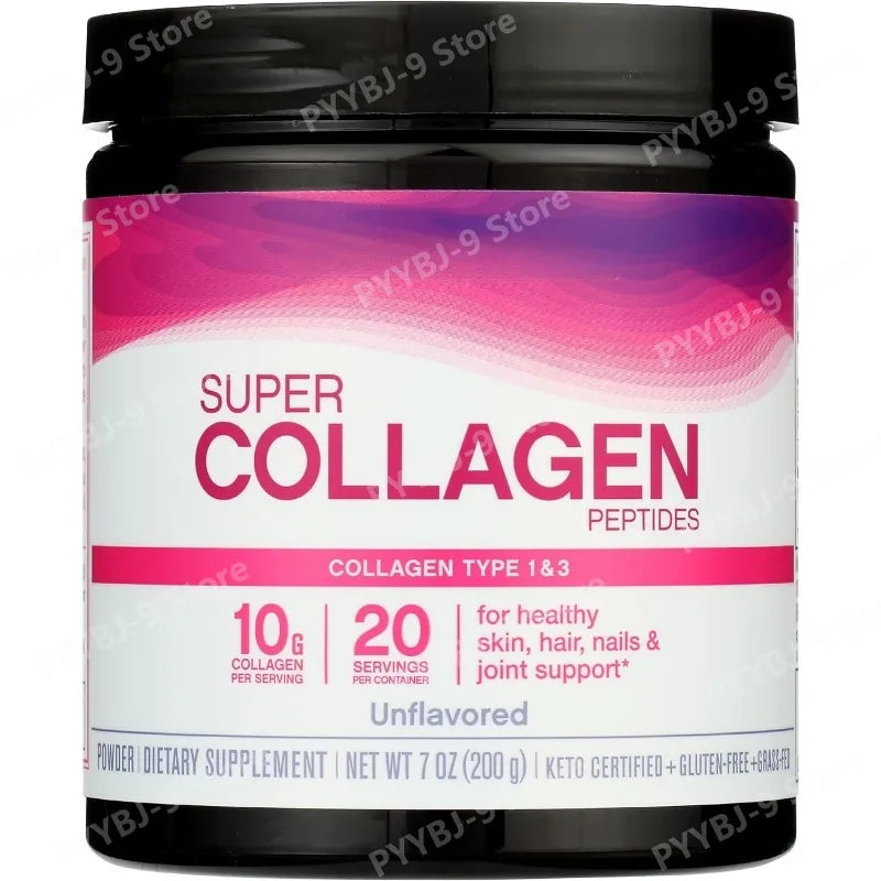 Super Collagen Powder 6,600mg Types 1 & 3 Unflavored 7 Ounces Dietary Supplement for Skin Bone Joint Support Formula Pack