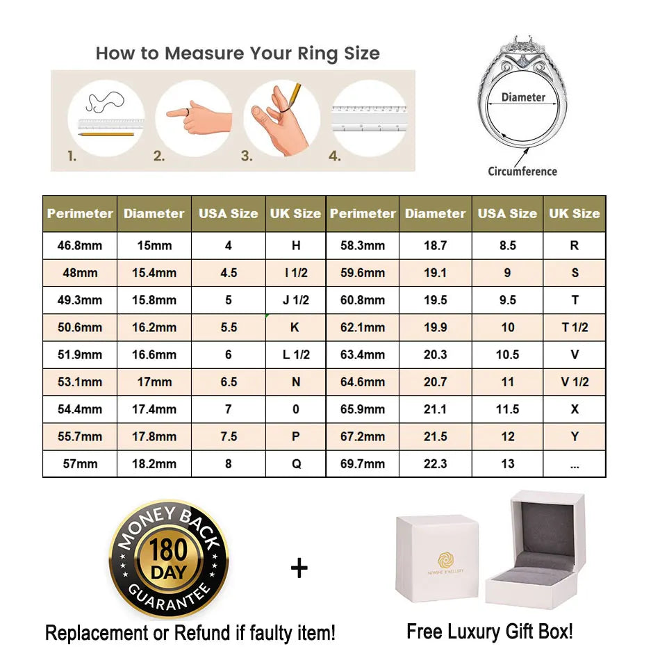 Newshe 14k Yellow Gold Plated Bridal Ring Set for Women 2Ct Round Cut AAAAA Zircon Wedding Engagement Anniversary Band BR1167_Y
