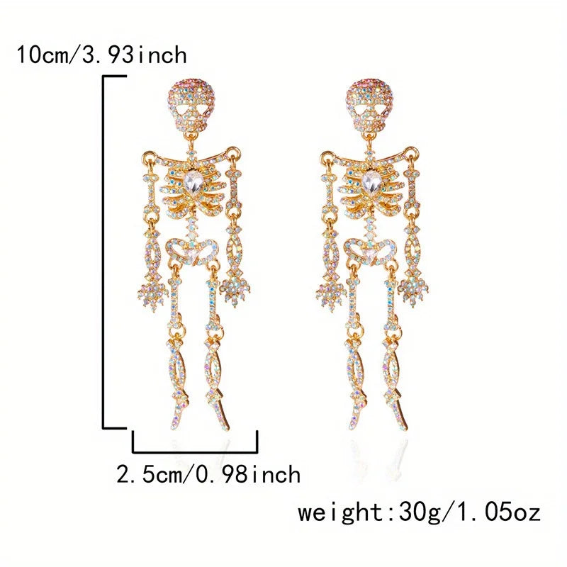 Halloween series skull earrings personalized retro exaggerated design sense women's earrings
