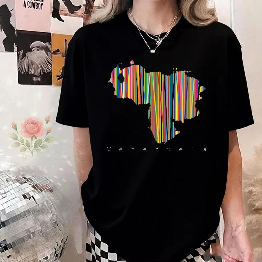 2026 Mapa De Venezuela T-Shirt Vintage Accessories Ropa Mujer T Shirt Unisex Clothes O-neck Tops Y2K Shirts for Women Clothing