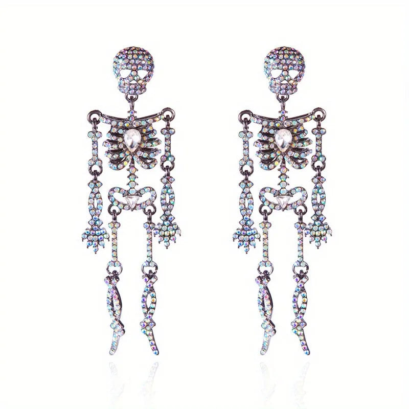 Halloween series skull earrings personalized retro exaggerated design sense women's earrings
