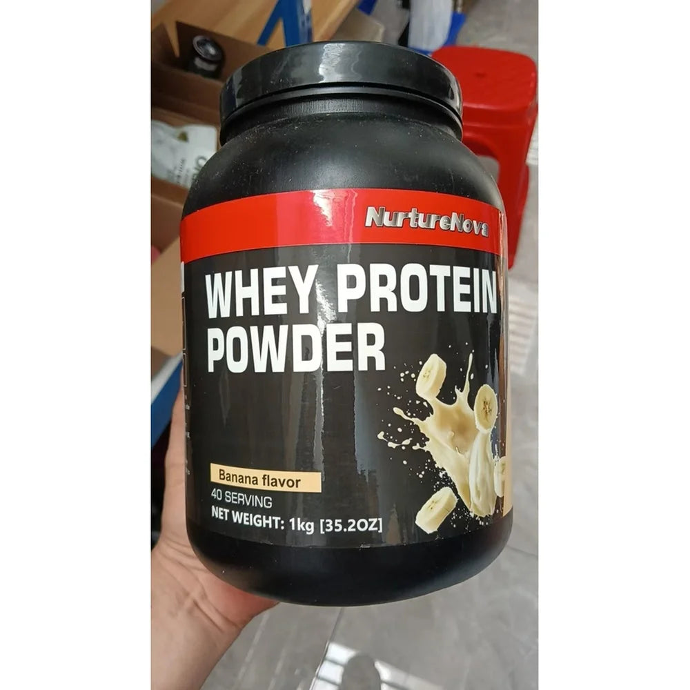 NurtureNova Whey Protein Powder with Taurine and Vitamins A D E C, Zinc, Banana Flavor, 30 G Protein Per Serving, 40 Servings