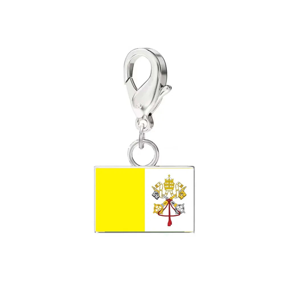 Custom DIY Small National Country Flag Charms Bracelet For Woman Men Personalized Stainless Steel Father Mother Day Gift Jewelry