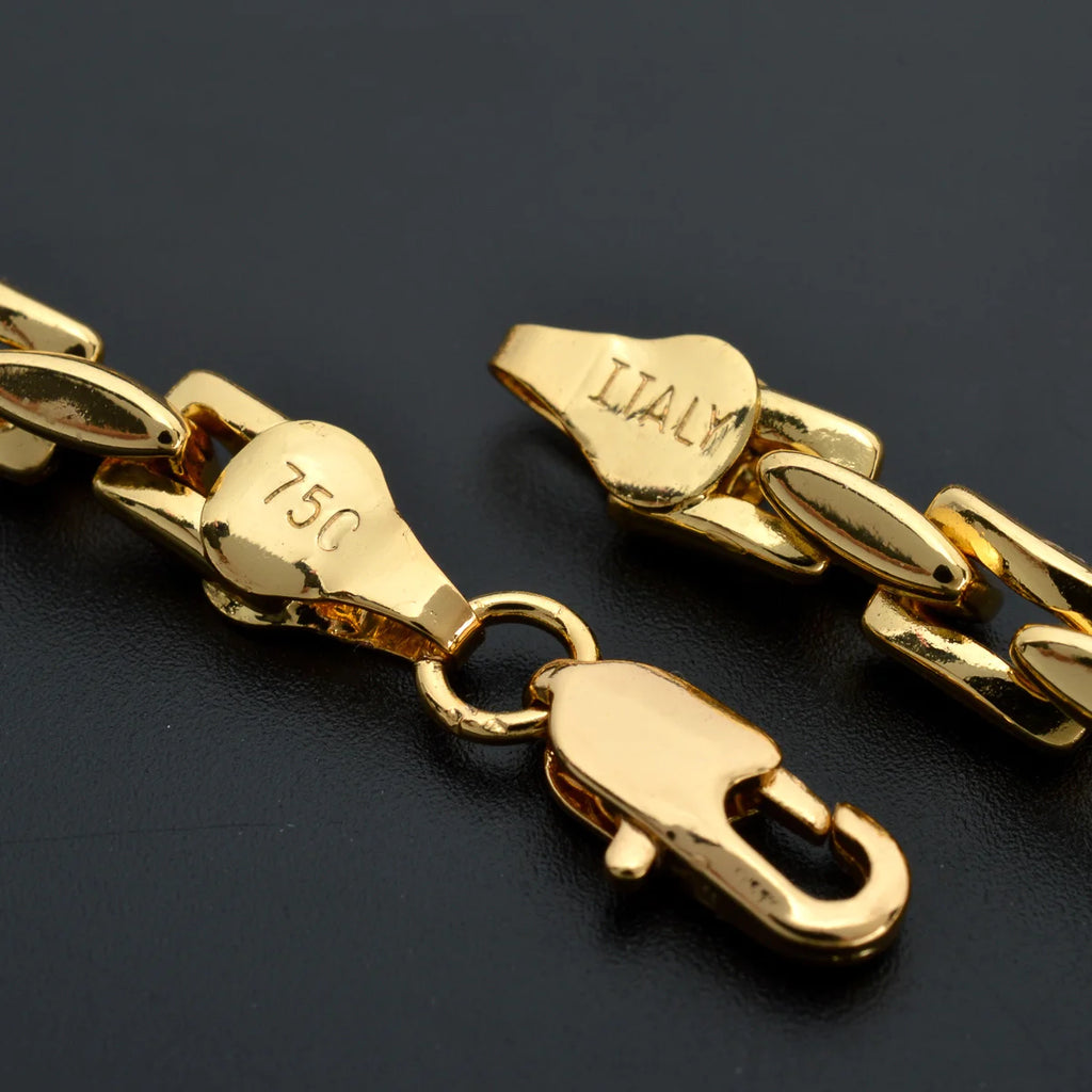Dubai 18k Gold-Plated Hiphop Link Chain Necklace For Women Man Statement Gold Color Choker Classic Trendy Wedding Party Gifts