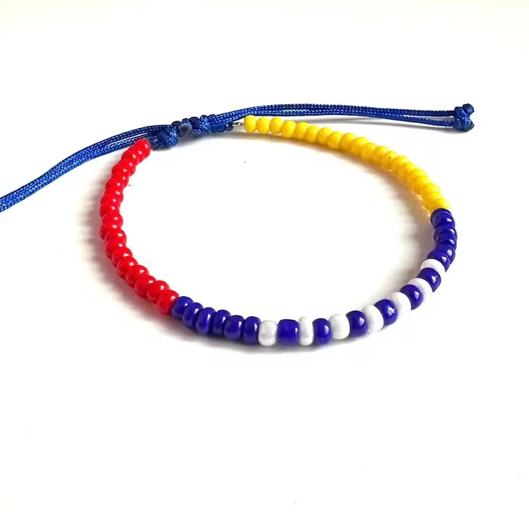 Handmade Venezuela bracelet, Venezuela flag bracelet, Venezuelan jewelry，FE charm bracelet