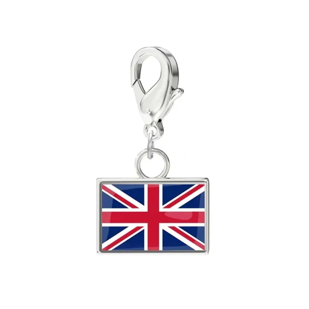 Custom DIY Small National Country Flag Charms Bracelet For Woman Men Personalized Stainless Steel Father Mother Day Gift Jewelry