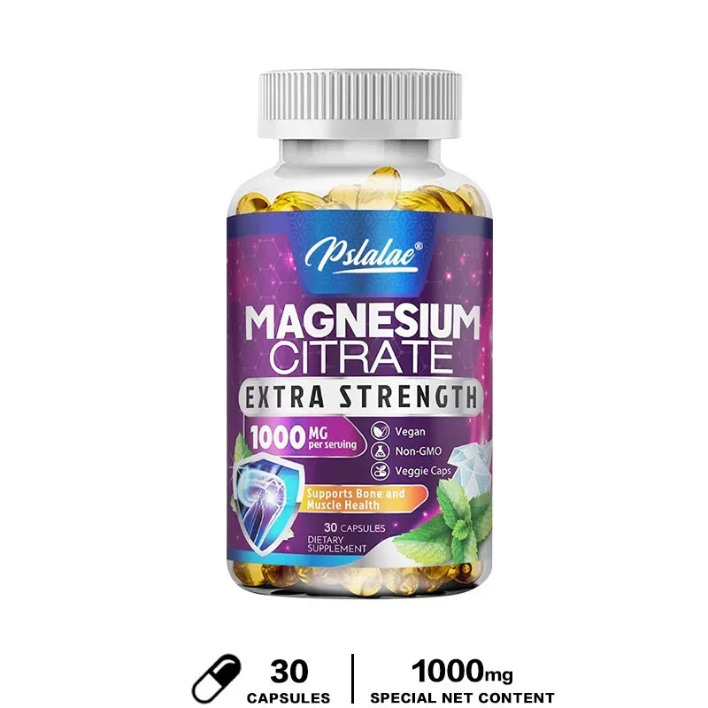 High Absorption Magnesium Citrate Capsules 1000 Mg - for Muscle, Nerve, Bone and Heart Health