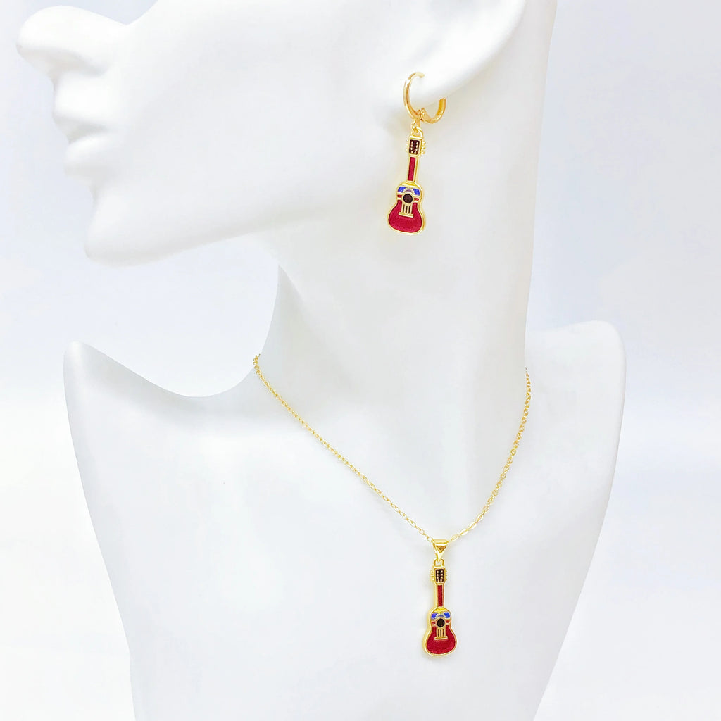 New Trendy Venezuela Country Flag Earrings Gold Plated Heart Guitar Parrot Drop Earrings for Women Daily Party Patriotic Gift