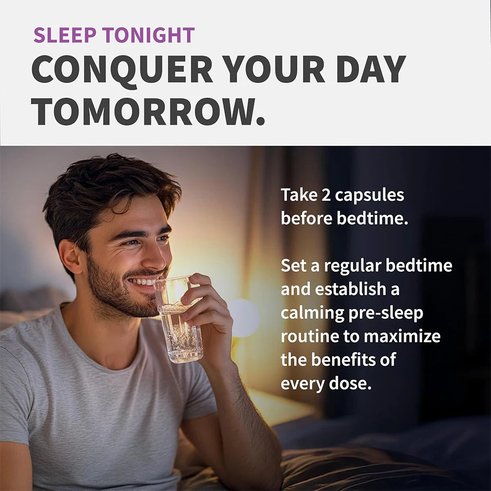 12-in-1 Melatonin 5mg Sleep Capsules 90pcs Vegan, Non-GMO, For Sleep, Stress & Mood Support - Natural Sleep Aids for Adults