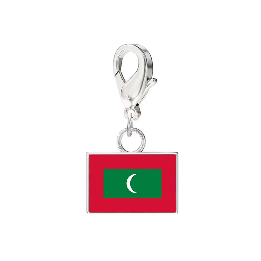 Custom DIY Small National Country Flag Charms Bracelet For Woman Men Personalized Stainless Steel Father Mother Day Gift Jewelry