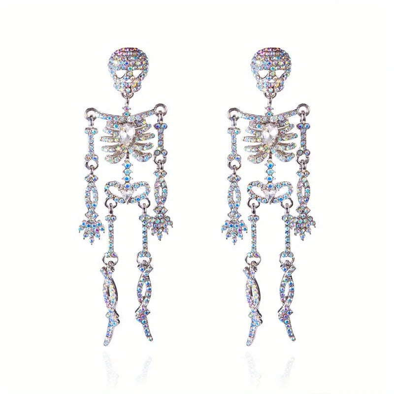 Halloween series skull earrings personalized retro exaggerated design sense women's earrings