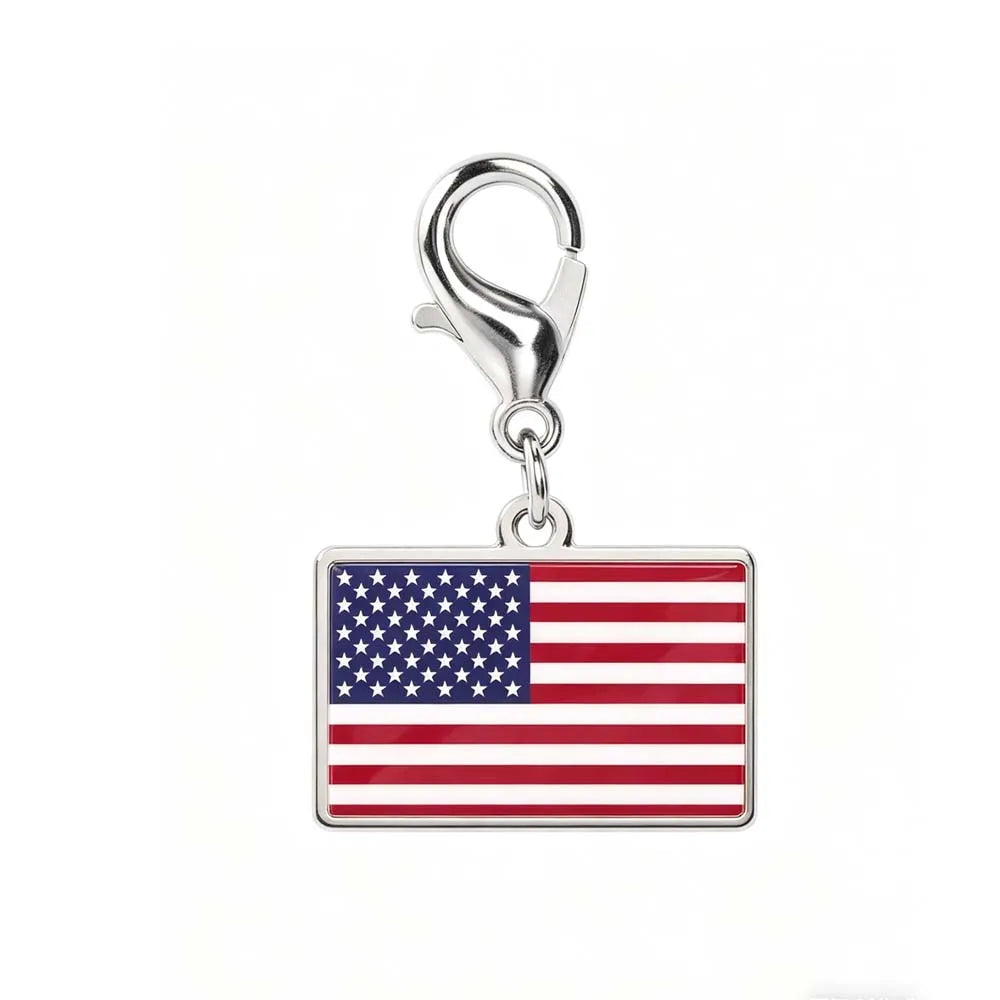 Custom DIY Small National Country Flag Charms Bracelet For Woman Men Personalized Stainless Steel Father Mother Day Gift Jewelry