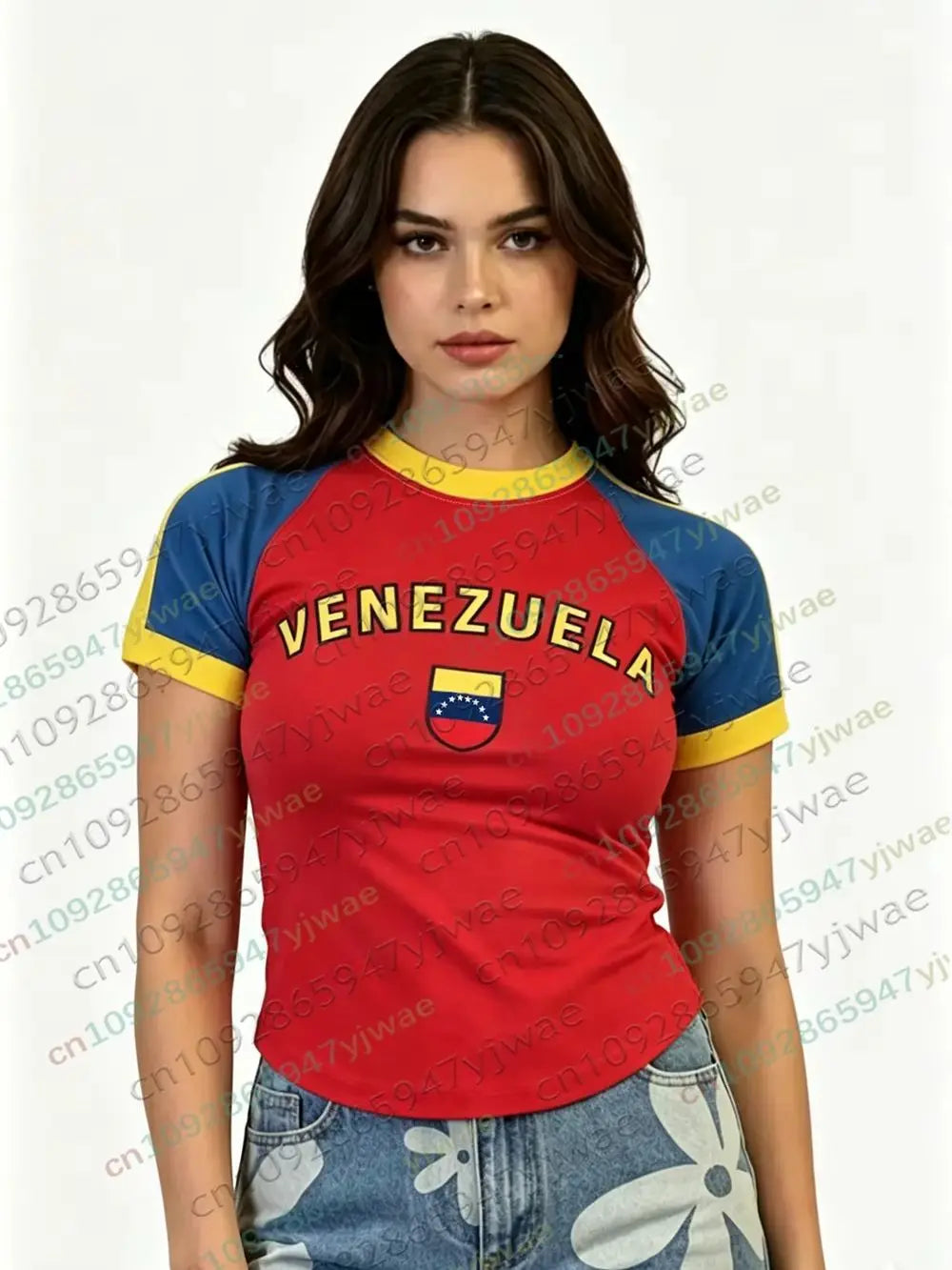 Venezuela Soccer T Shirt Y2k Streetwear Casual Vacation Party Tee O-Neck High-Quality Top Summer Women'S T-Shirt