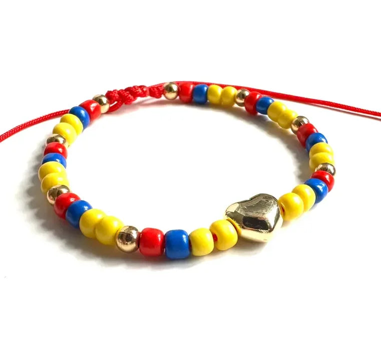Handmade Venezuela bracelet, Venezuela flag bracelet, Venezuelan jewelry，FE charm bracelet