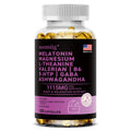 12-in-1 Melatonin 5mg Sleep Capsules 90pcs Vegan, Non-GMO, For Sleep, Stress & Mood Support - Natural Sleep Aids for Adults