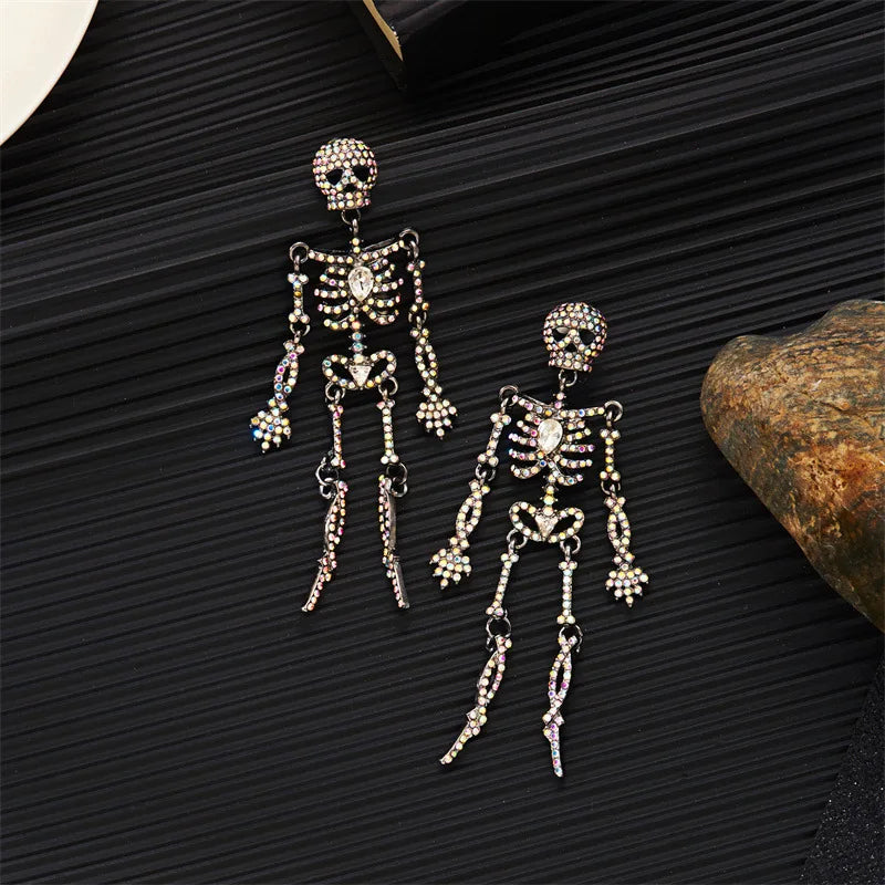 Halloween series skull earrings personalized retro exaggerated design sense women's earrings