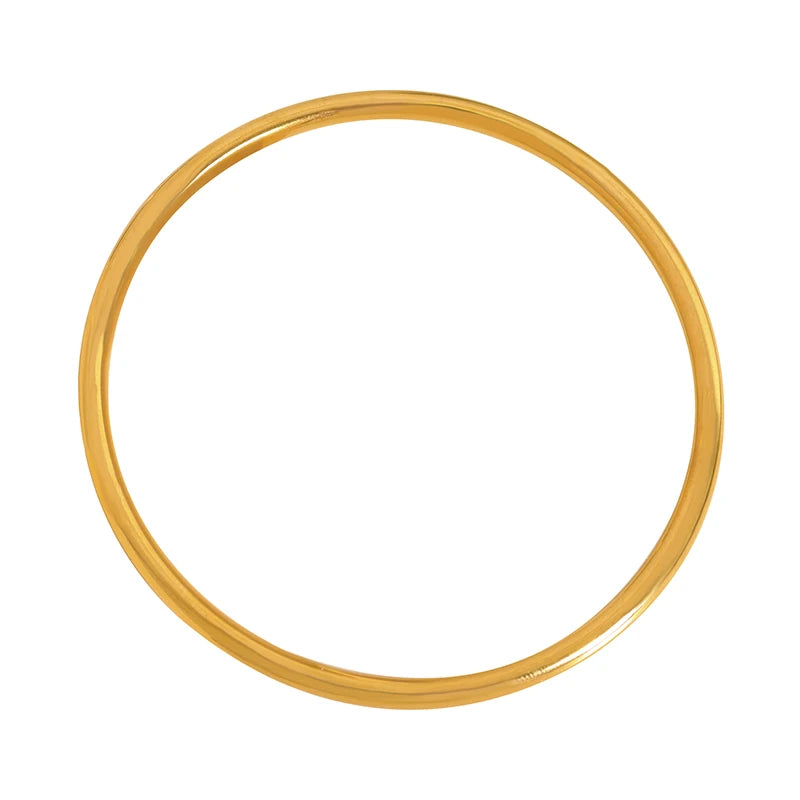 Simple Round Women's Stainless Steel Bracelet Rose Gold Color Silver 5 Sizes High Quality Gold-plated Bangle Jewelry Wholesale