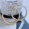 Classic Simple Geometric Round Big Stainless Steel Hoop Earrings for Women Exaggeration Circle Bride Earrings Jewelry Accessory