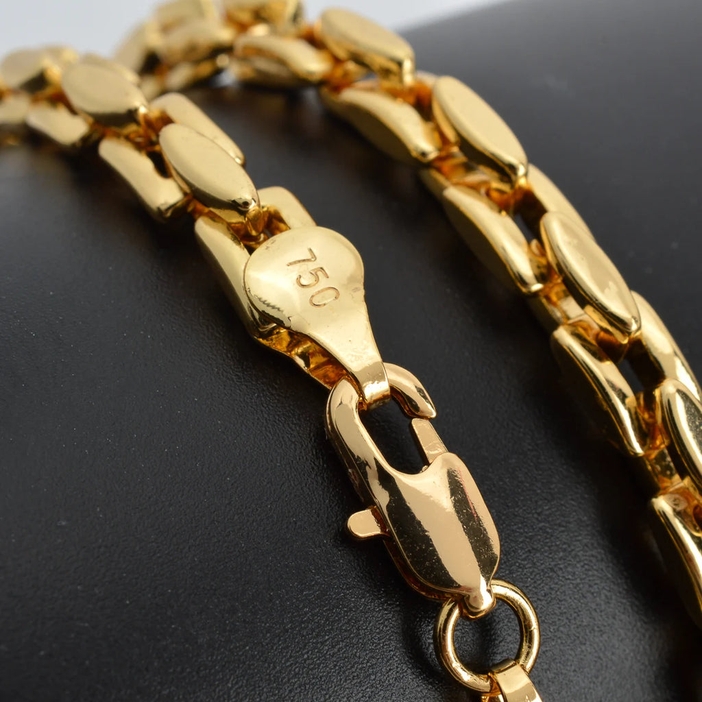 Dubai 18k Gold-Plated Hiphop Link Chain Necklace For Women Man Statement Gold Color Choker Classic Trendy Wedding Party Gifts