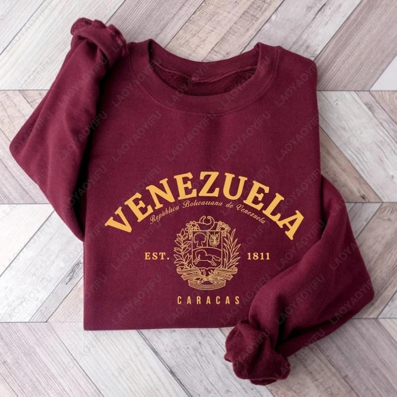 Freedom Venezuela Flag Creative Trend Casual Style Retro Graphic Hoody Simple Unisex Winter Pullover Ropa Hombre Man Clothes
